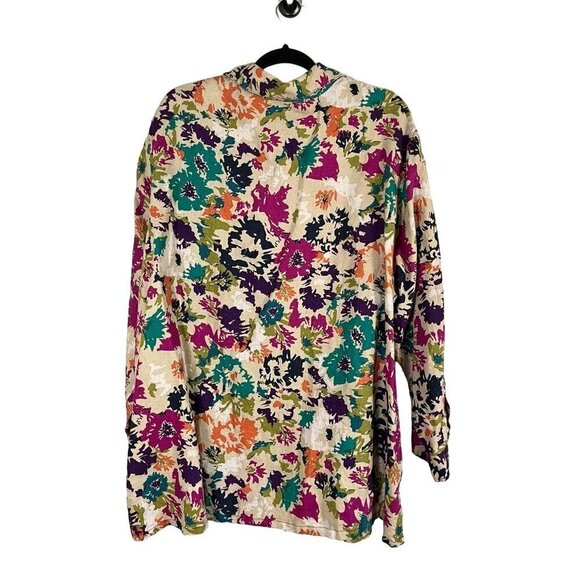 Bridgewater Top Women 3X Tan Floral Boho Western Artsy Mature Resort Western 80s - Picture 11 of 14